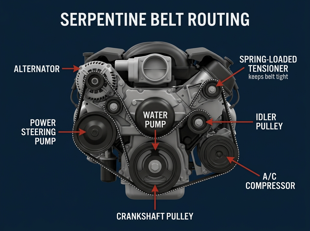 Serpentine belt routing